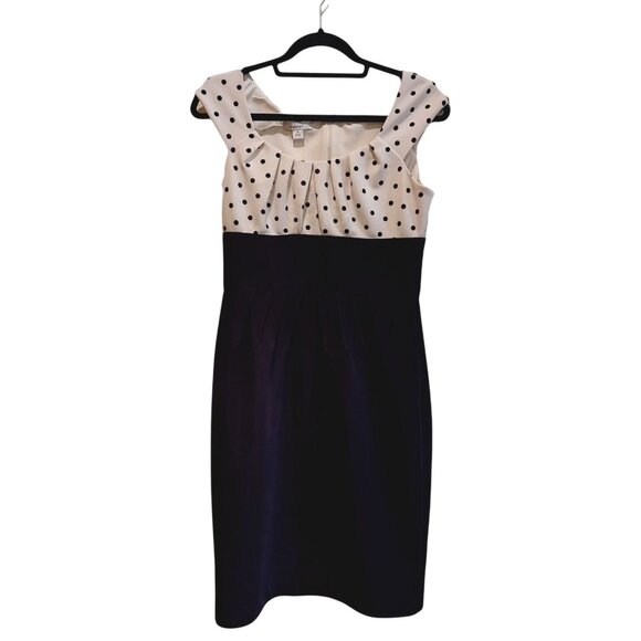 dressbarn Dresses & Skirts - Dressbarn Sheath Dress Womens 8 Black Elegant Party Date Night polka dot career